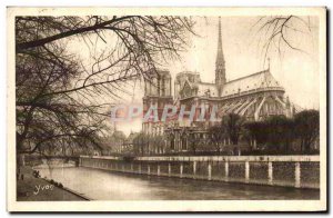 Old Postcard Paris Strolling Notre Dame and the Square of Our Lady and Archev...