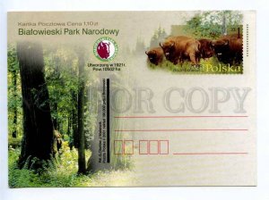 419768 POLAND 2001 y Bisons Bialowieza Forest postal postcard POSTAL stationery