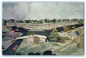 c1950's North Shore Motor Motel Cars At Rockglen Houston Texas TX Postcard