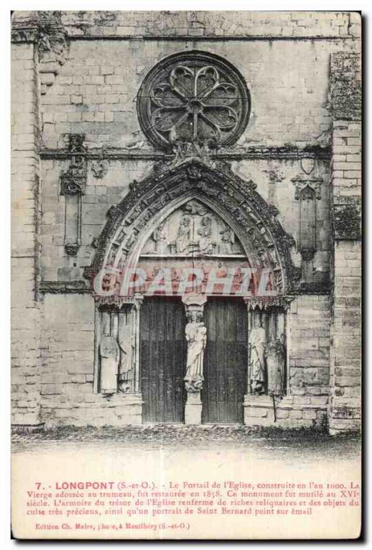 Longpont - the Basilica - The Portal - Old Postcard