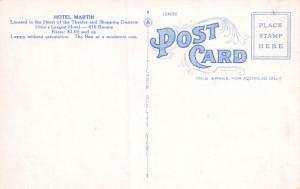 Hotel Martin, Utica, New York, Early Linen Postcard, Unused