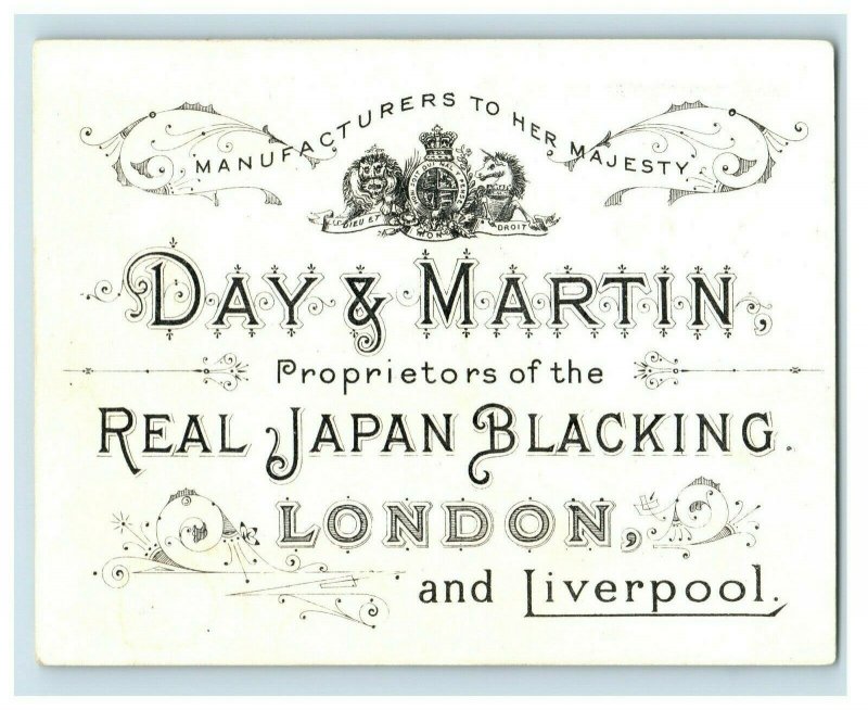 1880's Lot of 5 Day & Martin Real Japan Blacking Victorian Trade Cards P36 