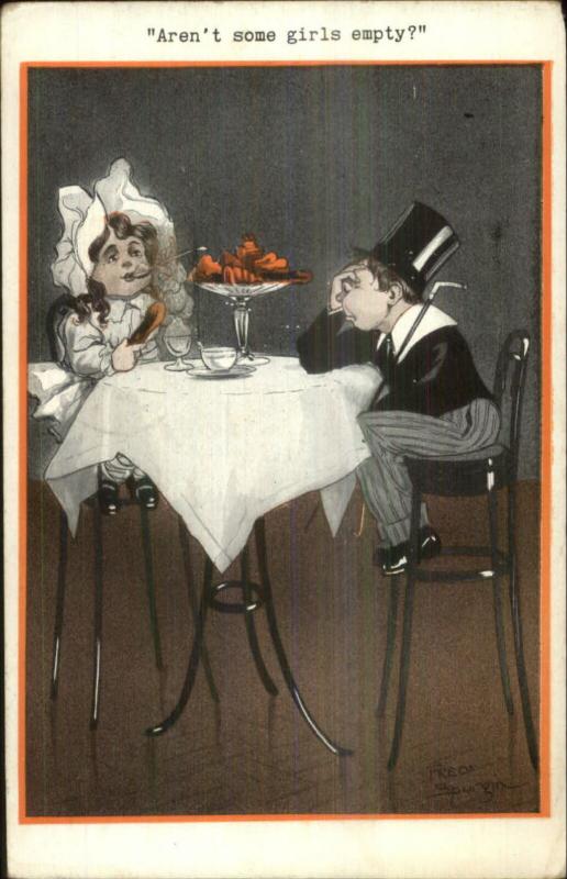 Fred Spurgin - Cute Kids as Adults Dinner - Boy Stresses Over Cost Postcard