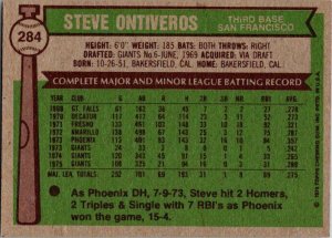 1976 Topps Baseball Card Steve Ontiveros San Francisco Giants sk13457