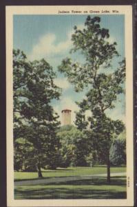 Judson Tower on Green Lake,WI Postcard 