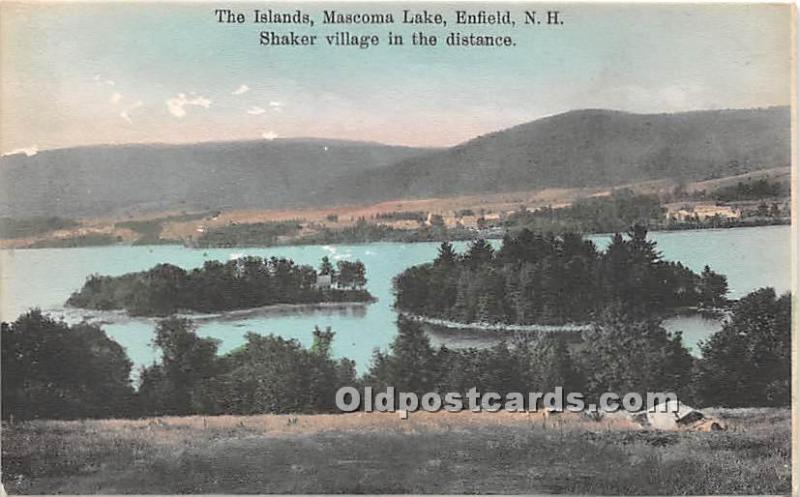 The Islands, Mascoma Lake, Shaker Village in a distance Enfield, New Hampshir...