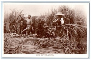 c1920's Cane Cutters Man Woman Hat Jamaica RPPC Photo Unposted Postcard 