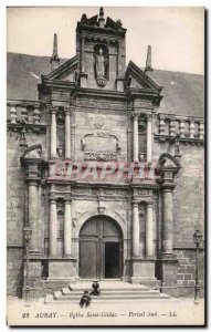 Old Postcard Auray Church Saint Gildas South Portal