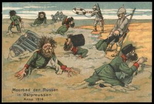 Germany WWI Patriotic Anti Russian Card East Prussia Quicksand 81119