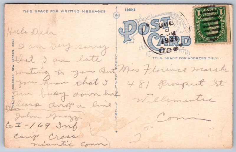 K44/ Niantic Connecticut Postcard c1910 Connecticut State Camp Military 187