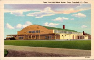 Linen Postcard Camp Campbell Field House Fort Campbell, Kentucky Tennessee