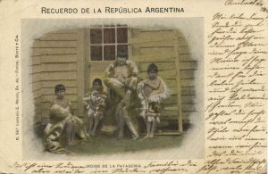 argentina, PATAGONIA, Indios, Nude Indian Woman with Children (1902) Postcard