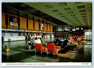 Prestwick Scotland Postcard Prestwick Airport Interior Main Concourse c1960's