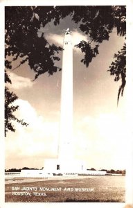 Houston Texas San Jacinto Monument Real photo Vintage Postcard AA7371