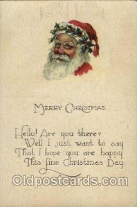 Christmas Santa Claus 1921 big crease across card, corners are nice, postal u...