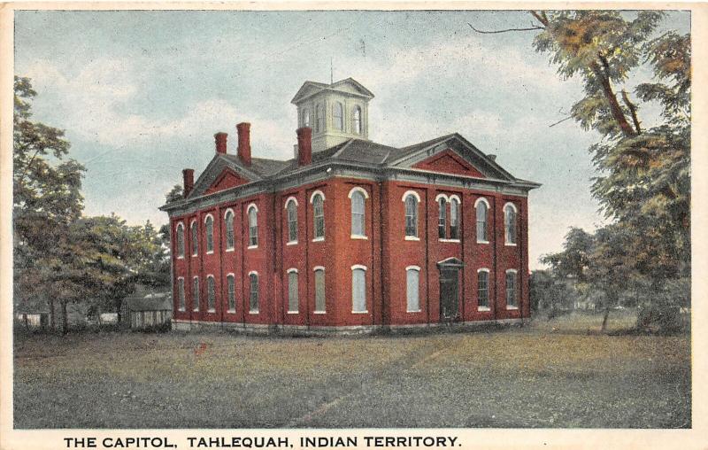 F19/ Tahlequah Indian Territory Oklahoma Postcard c1910 The Capitol