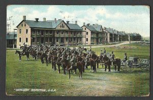 Ca 1909 VINTAGE PPC MILITARY ARTILLERY INSPECTION USA POSTED