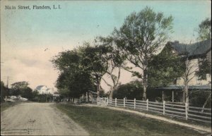 Flanders Suffolk County Long Island NY Main St. c1910 Postcard