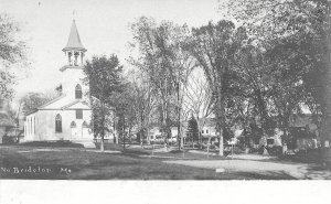 North Bridgton ME Church Houses Play Area, Real Photo Postcard