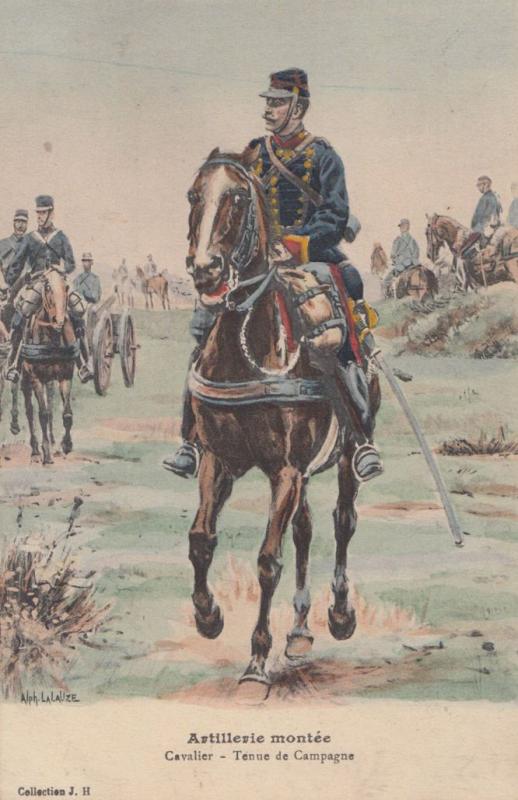 Astillesie Montee Cavalier Tenue De Campagne Soldier French Military Postcard