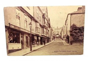 East Gate Totnes Devon Vintage Postcard H Luscombe Stores 1921