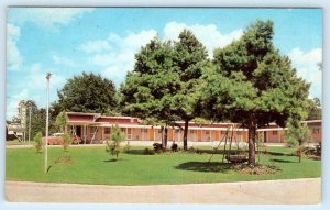 RUSTON, Louisiana LA ~ Roadside PINES MOTEL Restaurant 1950s Car Postcard