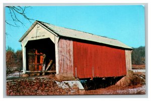 Vintage 1960's Postcard Phillips Covered Bridge Parke County Rockville Indiana