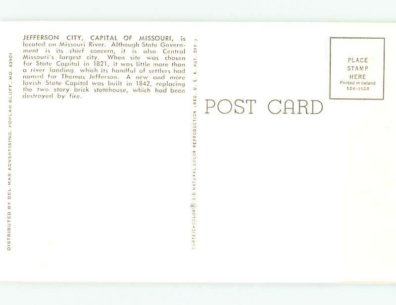 Pre-1980 HISTORIC VIEW - OLD STATE CAPITOL Jefferson City Missouri MO hn3717@