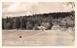 H63/ Kaibab Forest Arizona RPPC Postcard c30s VT Ranch Hotel De Motte Park 82