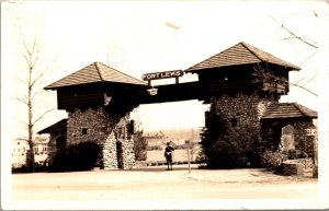 Real Photo Postcard Main Gate at Fort Lewis, Washington