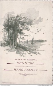 17th Annual Reunion Of The Haag Family 4 June 1895 Plain Township Stark Count...