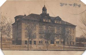 D27/ Sibley Iowa Ia Real Photo RPPC Postcard 1907 High School Building