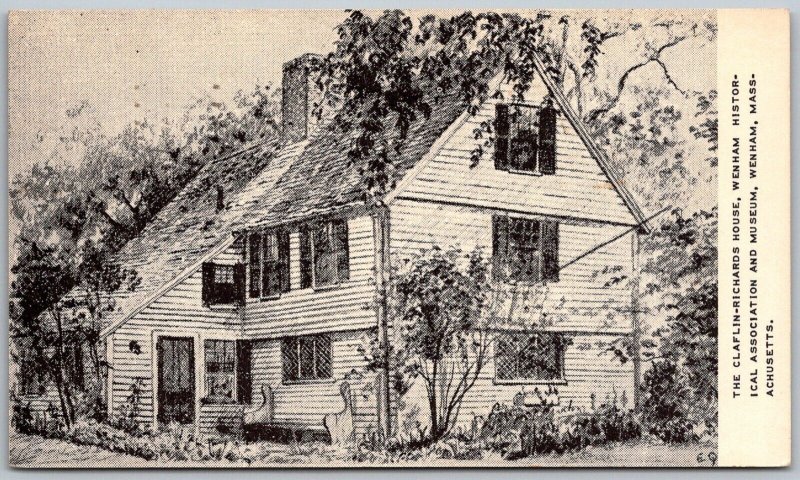 Wenham Massachusetts 1964 Postcard Claflin Richards House