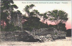 Panama Ruins of Old Panama Destroyed by Pirate Morgan Vintage Postcard 03.62