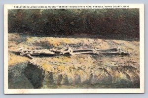 J97/ Serpent Mound Peebles Ohio Postcard c1910 Skeleton Indian Mound 209