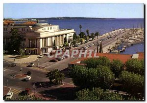 Modern Postcard Cannes Casino Municipal and corner of the Port In the distanc...