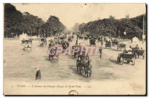 Postcard Old Paris's Champs Elysees at the Rond Point