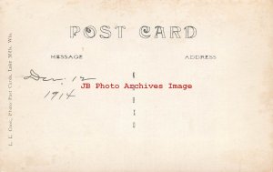 WY, Evanston, Wyoming, RPPC, Union Pacific Depot, Public Library, LL Cook No 8