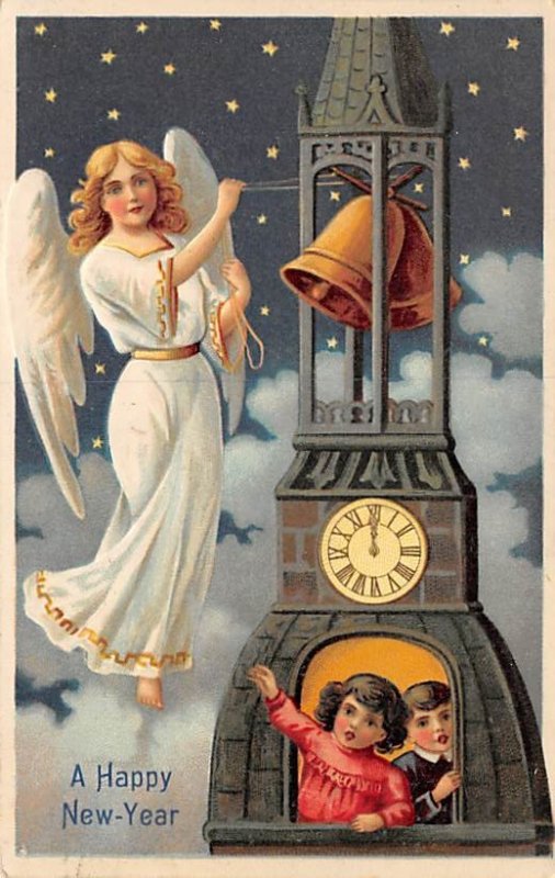 Angel Post Card, Angles Postcard Happy New Year 1910