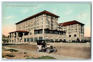 c1910 Hotel Virginia From Seashore Classic Car Long Beach California CA Postcard