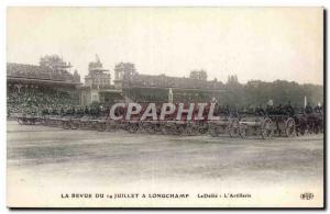 Old Postcard Militaria Paris Review 14 July Longchamp defile the artillery