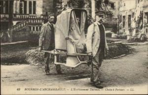 Bourbon L'Archambault Chaise a Porteurs c1915 Postcard