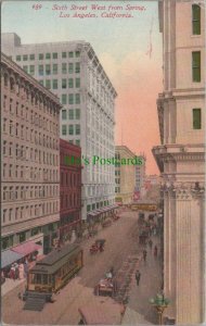 America Postcard -Sixth Street West From Spring,Los Angeles,California RS25472