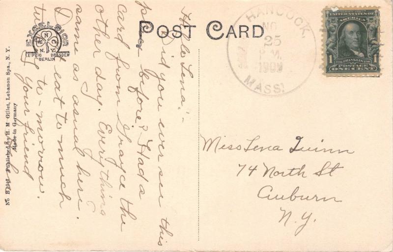 WEST LEBANON NEW YORK M E CHURCH METHODIST EPISCOPAL POSTCARD c1909