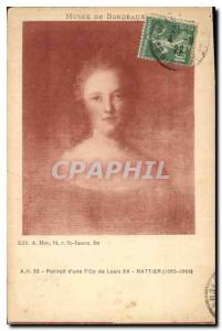 Old Postcard Portrait of a Daughter of Louis XV Nattier