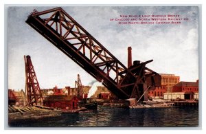 Single Leaf Bascule Bridge Chicago Chicago Illinois IL UNP DB Postcard P22