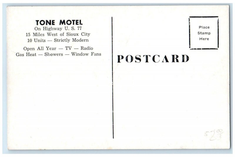 c1910's Tone Motel Roadside Sioux City Iowa IA Unposted Antique Postcard