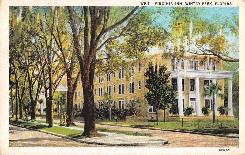 Winter Park Florida Virginia Inn Exterior View Antique Postcard J59466