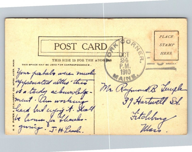 1910  York High School  Maine   Postcard