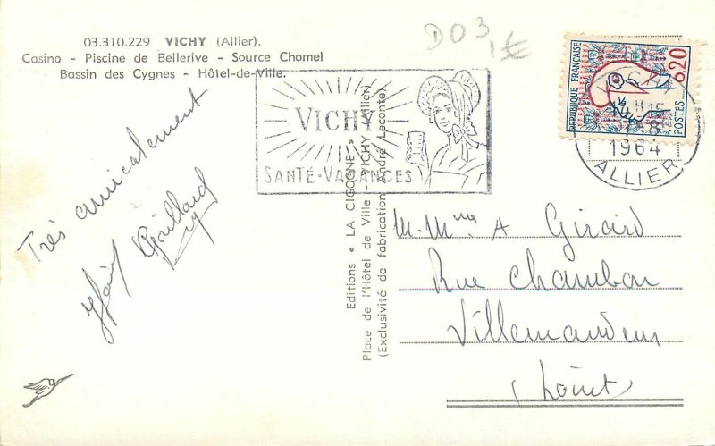 Postcard France Vichy Allier Casino